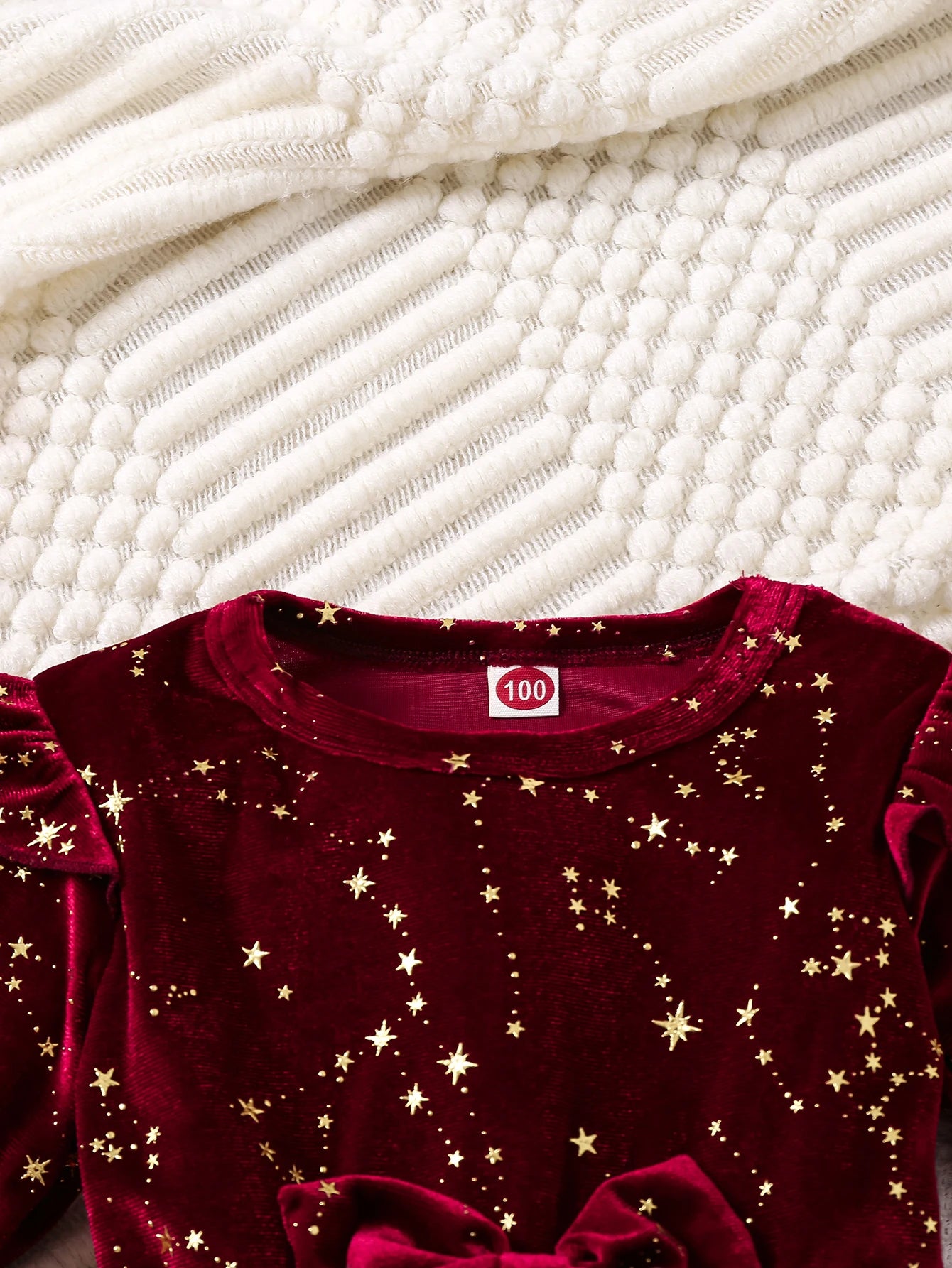 Vestido Infantil Festa Vermelho com Estampa de Estrelas e Saia de Tule