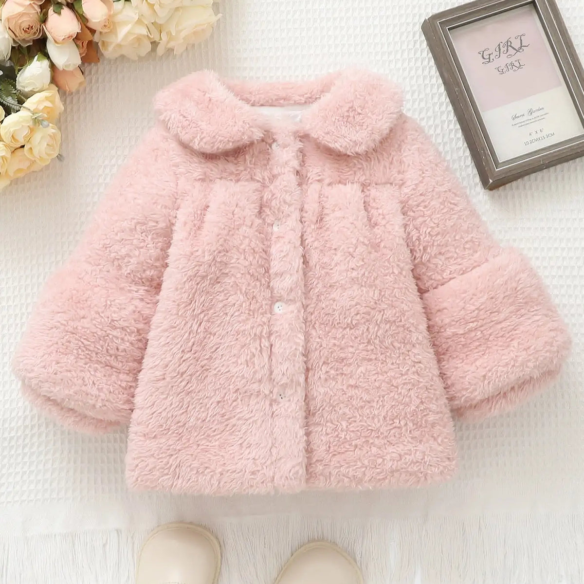 Casaco Infantil Feminino Peluciado Rosa – Conforto e Elegância para o Inverno