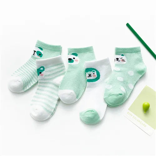 Kit 5 Pares de Meias Infantis com Estampa Animal – Conforto, Estilo e Diversão para os Pequenos