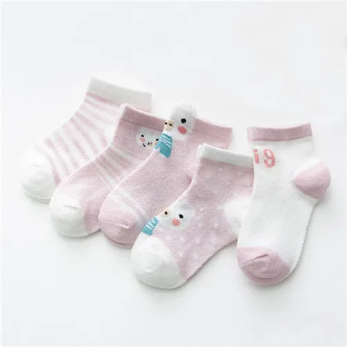 Kit 5 Pares de Meias Infantis com Estampa Animal – Conforto, Estilo e Diversão para os Pequenos