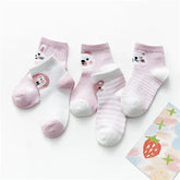 Kit 5 Pares de Meias Infantis com Estampa Animal – Conforto, Estilo e Diversão para os Pequenos