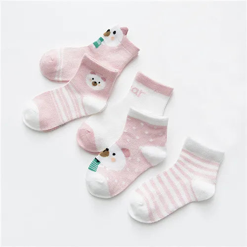 Kit 5 Pares de Meias Infantis com Estampa Animal – Conforto, Estilo e Diversão para os Pequenos