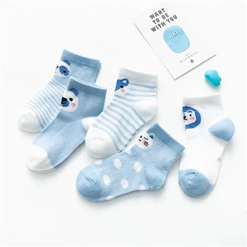 Kit 5 Pares de Meias Infantis com Estampa Animal – Conforto, Estilo e Diversão para os Pequenos