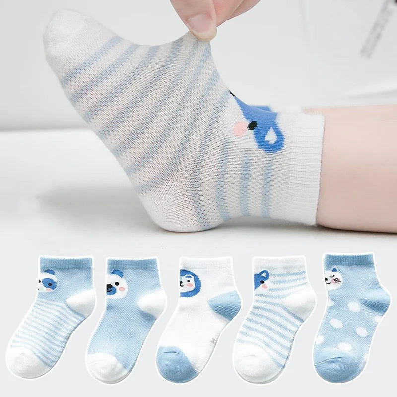 Kit 5 Pares de Meias Infantis com Estampa Animal – Conforto, Estilo e Diversão para os Pequenos