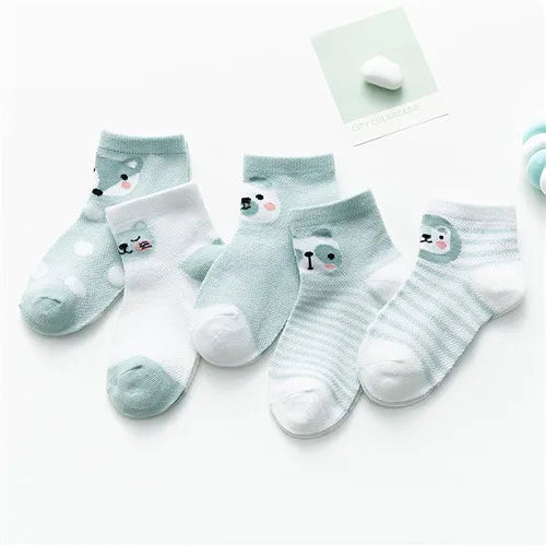 Kit 5 Pares de Meias Infantis com Estampa Animal – Conforto, Estilo e Diversão para os Pequenos
