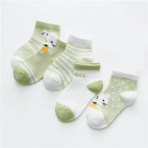 Kit 5 Pares de Meias Infantis com Estampa Animal – Conforto, Estilo e Diversão para os Pequenos