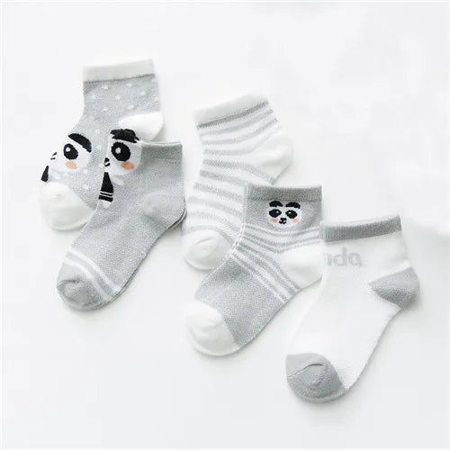 Kit 5 Pares de Meias Infantis com Estampa Animal – Conforto, Estilo e Diversão para os Pequenos