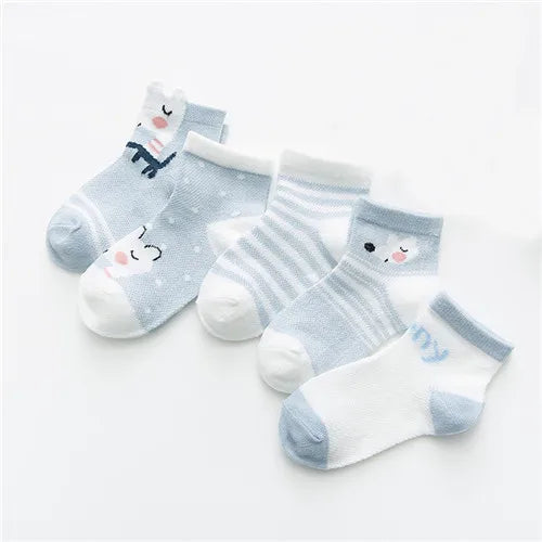 Kit 5 Pares de Meias Infantis com Estampa Animal – Conforto, Estilo e Diversão para os Pequenos