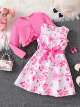 Vestido Infantil Floral com Casaquinho Rosa – Charme e Delicadeza para Todas as Ocasiões
