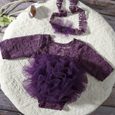 Body Infantil de Renda com Tule – Rosa Antigo