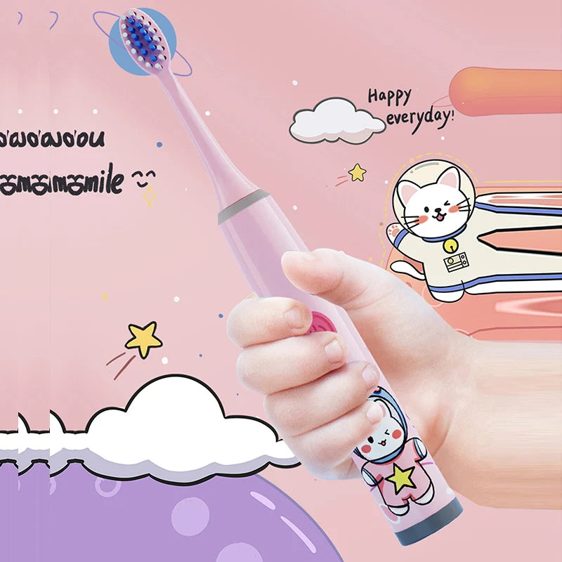 Escova de Dente Elétrica Infantil Missvi Série Espacial Cartoon