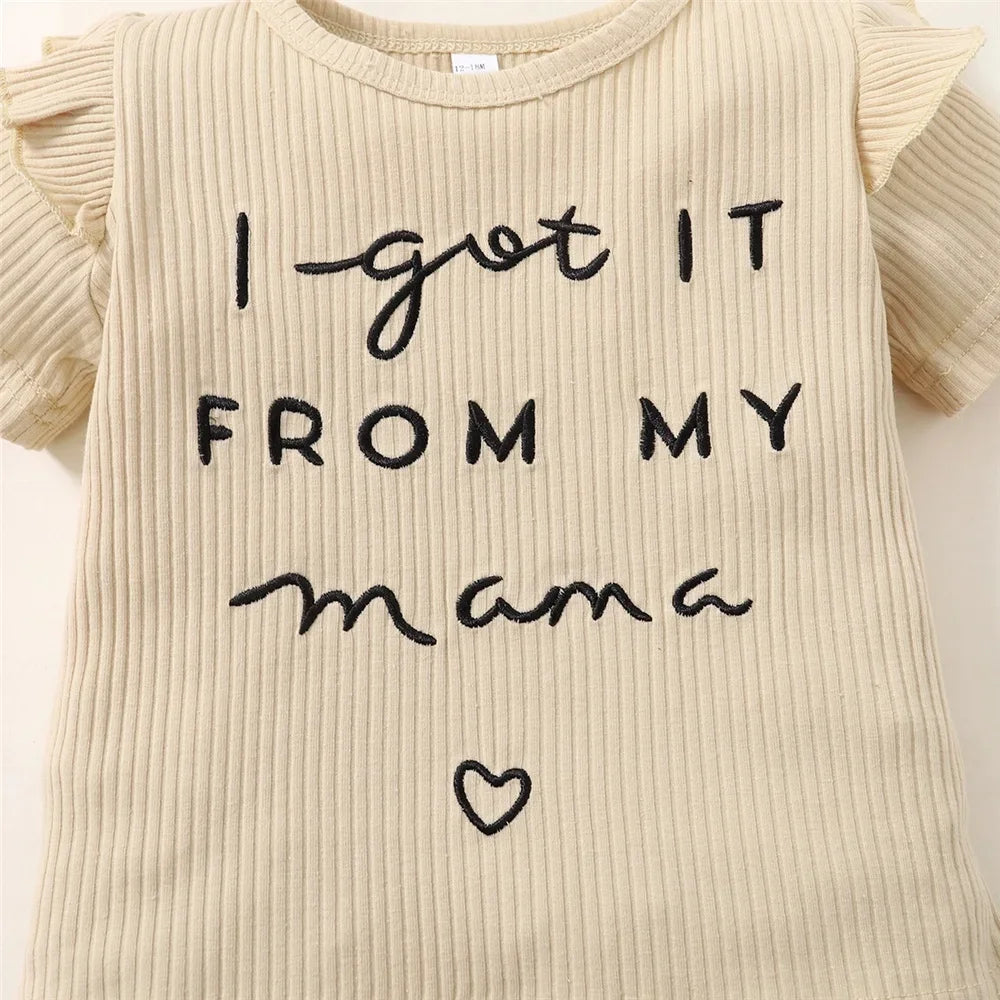 Conjunto Infantil Feminino Camiseta com Frase e Short Xadrez com Cinto – Estilo e Conforto para o Dia a Dia