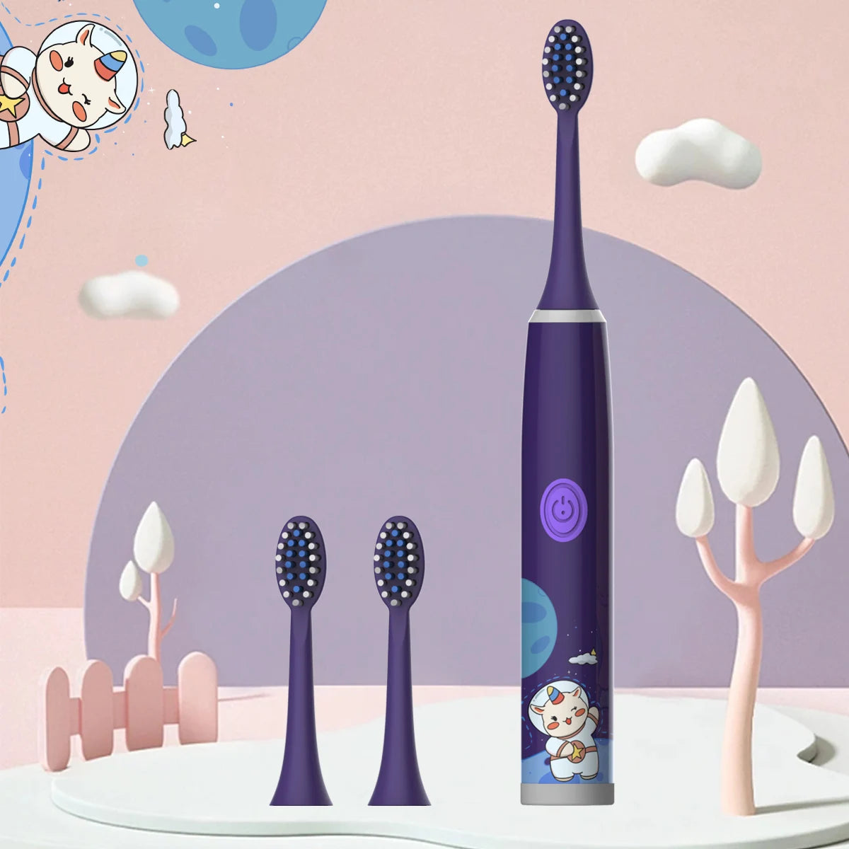 Escova de Dente Elétrica Infantil Missvi Série Espacial Cartoon