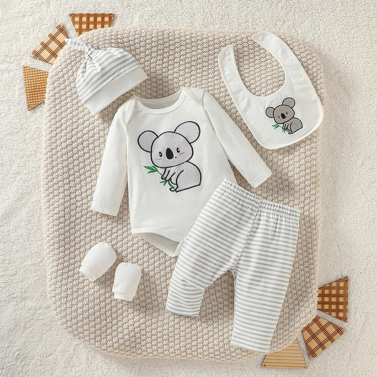 Kit Bebê 5 Peças Elefantinho Listrado