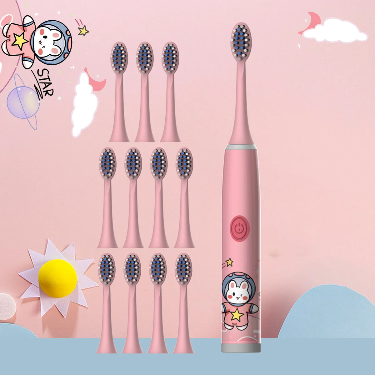 Escova de Dente Elétrica Infantil Missvi Série Espacial Cartoon