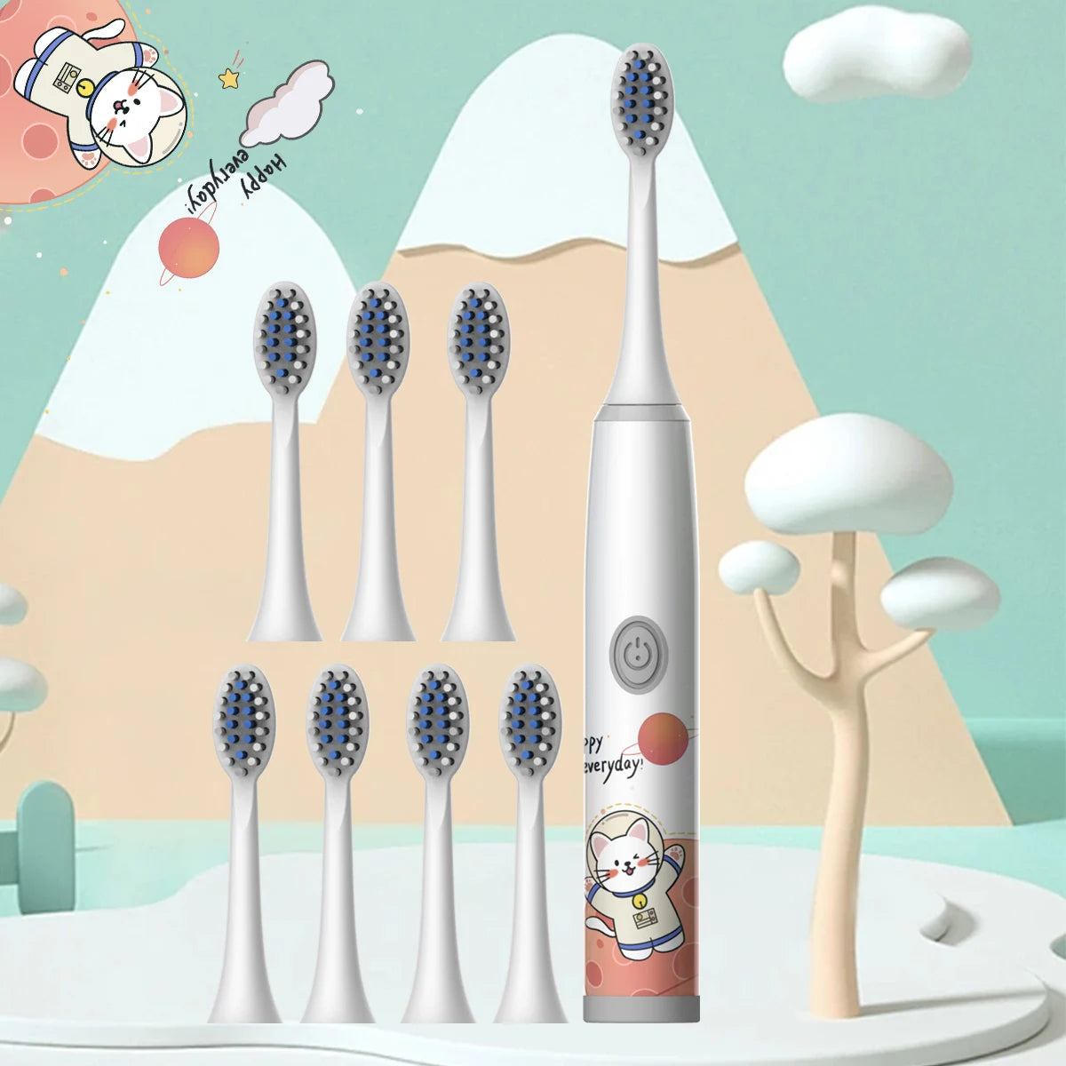 Escova de Dente Elétrica Infantil Missvi Série Espacial Cartoon