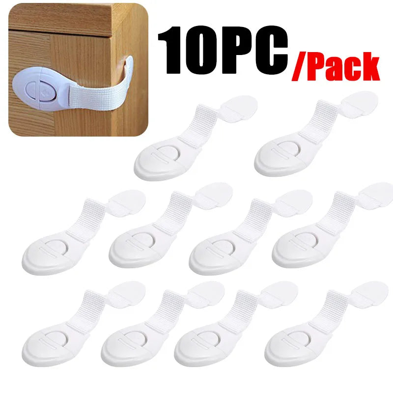 Kit com 10 Travas de Segurança Infantil Missvi para Gavetas e Portas