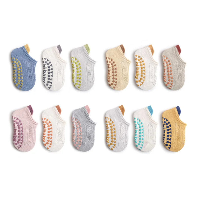 Meias Antiderrapantes para Bebê Missvi com Solado Emborrachado - COMPRE 1 LEVE 3