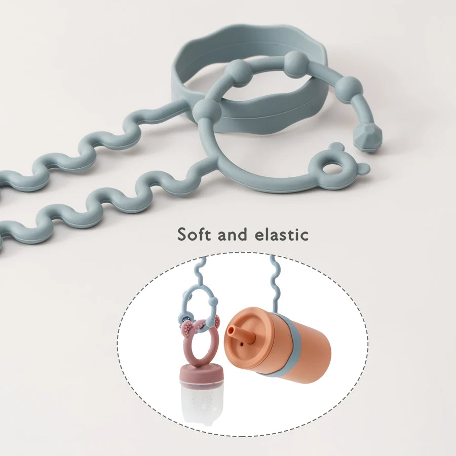 Corrente de Silicone Multiuso para Carrinho de Bebê