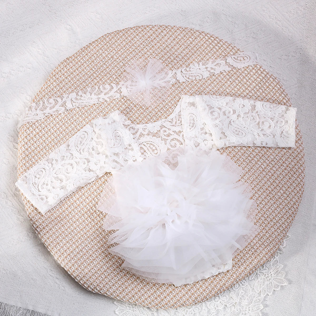 Body Infantil de Renda com Tule – Rosa Antigo