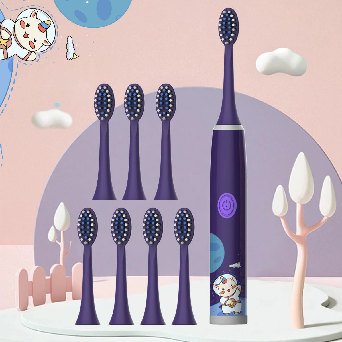 Escova de Dente Elétrica Infantil Missvi Série Espacial Cartoon