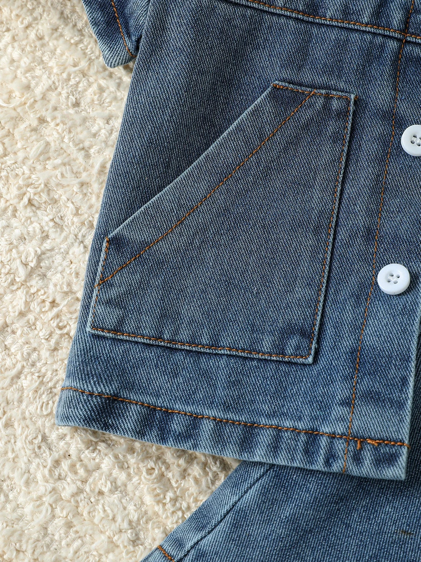 Conjunto Infantil Jeans Camisa e Shorts