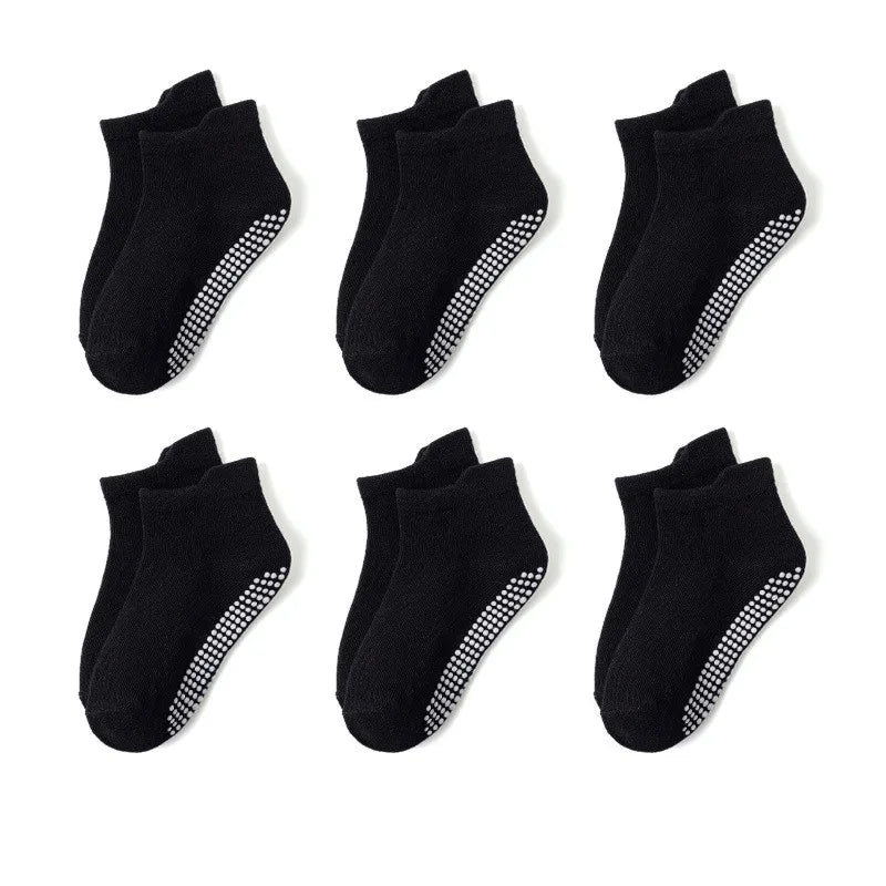 KIT 6 Meias Infantis Antiderrapantes Cano Baixo – Conforto e Segurança para os Pequenos