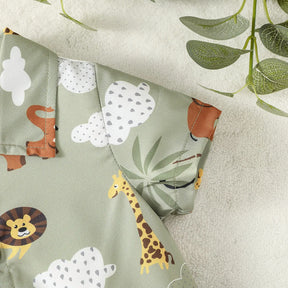 Conjunto Infantil Safari Camisa Verde e Bermuda Marrom