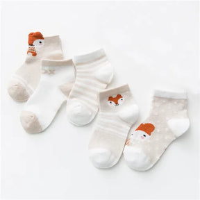 Kit 5 Pares de Meias Infantis com Estampa Animal – Conforto, Estilo e Diversão para os Pequenos