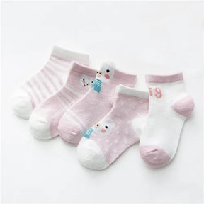 Kit 5 Pares de Meias Infantis com Estampa Animal – Conforto, Estilo e Diversão para os Pequenos