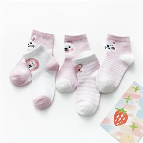 Kit 5 Pares de Meias Infantis com Estampa Animal – Conforto, Estilo e Diversão para os Pequenos