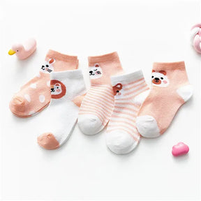 Kit 5 Pares de Meias Infantis com Estampa Animal – Conforto, Estilo e Diversão para os Pequenos