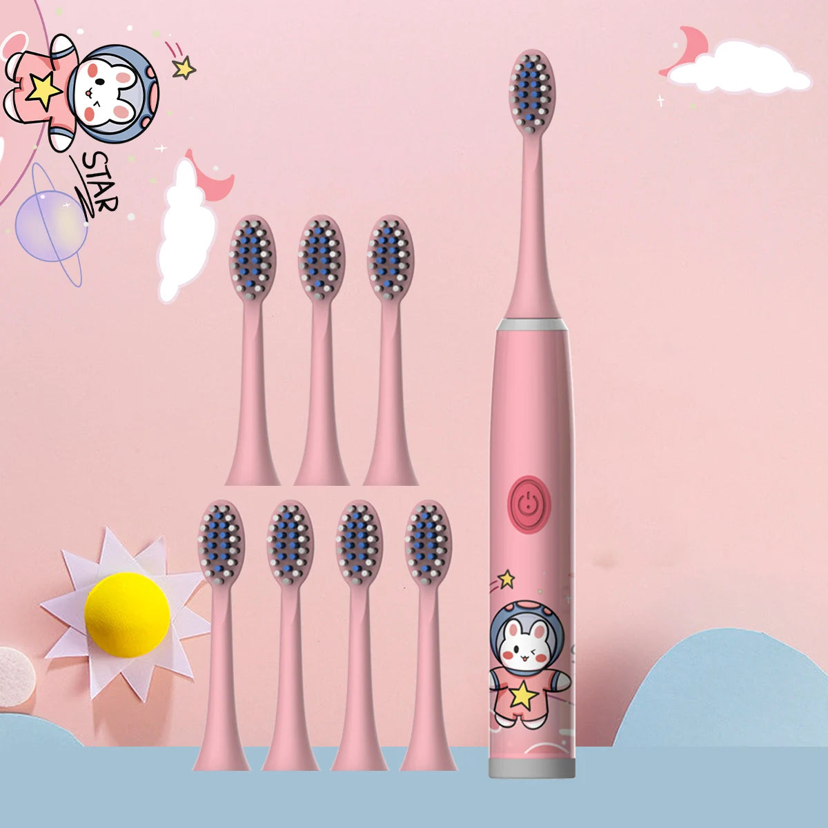 Escova de Dente Elétrica Infantil Missvi Série Espacial Cartoon