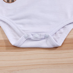 Conjunto Infantil Masculino Body Ursinho com Suspensório Xadrez – Charme Clássico para Pequenos Cavalheiros