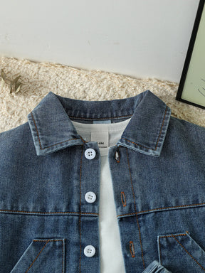 Conjunto Infantil Jeans Camisa e Shorts