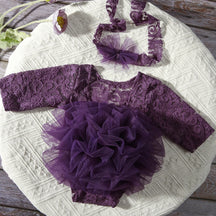 Body Infantil de Renda com Tule – Rosa Antigo
