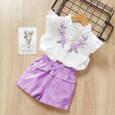 Conjunto Infantil Feminino com Blusa Bordada e Short Rosa – Delicadeza e Conforto