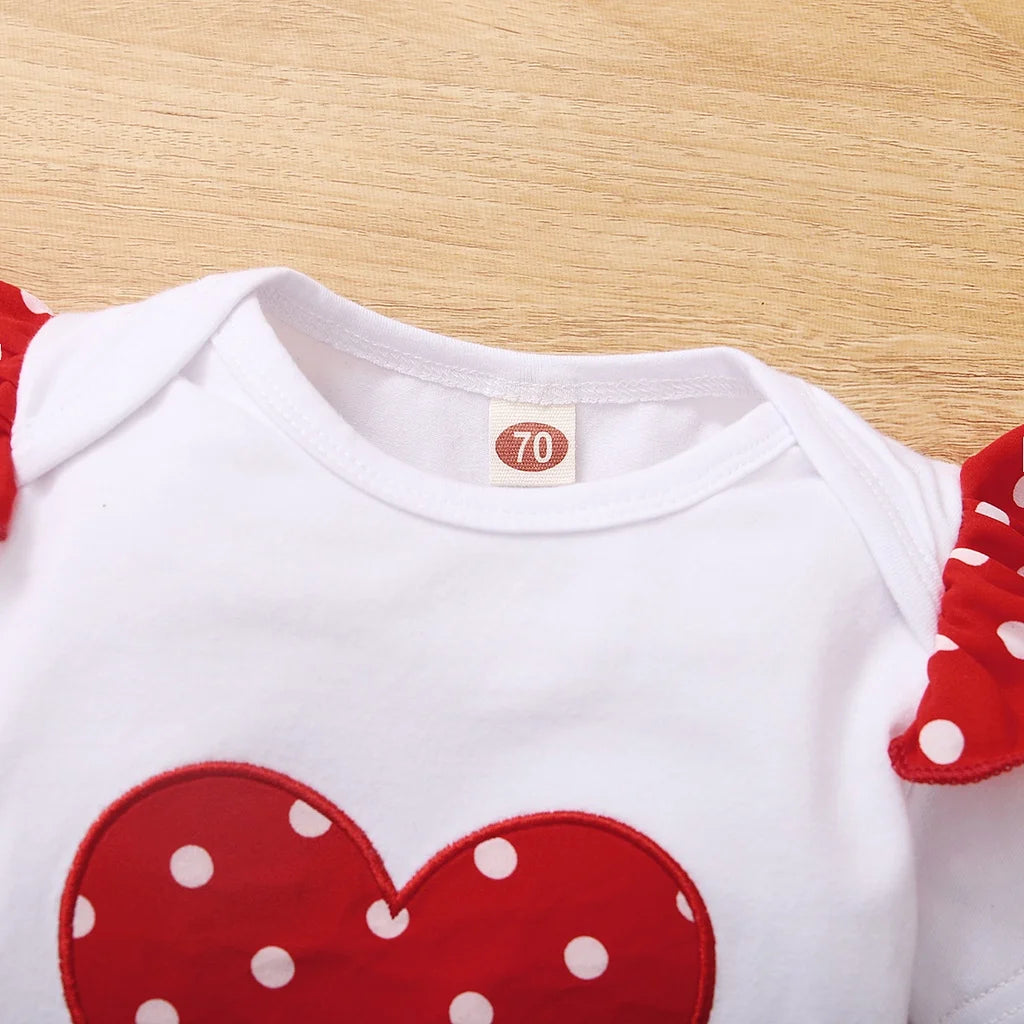 Conjunto Infantil Coração Vermelho com Poás