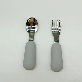 Kit Colher e Garfo Infantil Missvi com Cabo Ergonômico de Silicone