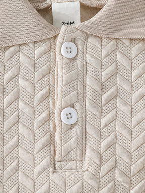 Camisa Polo Infantil Tricot Bege
