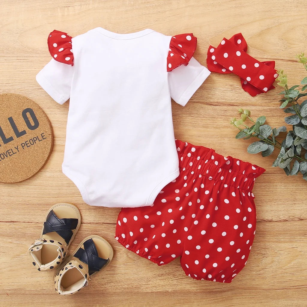 Conjunto Infantil Coração Vermelho com Poás