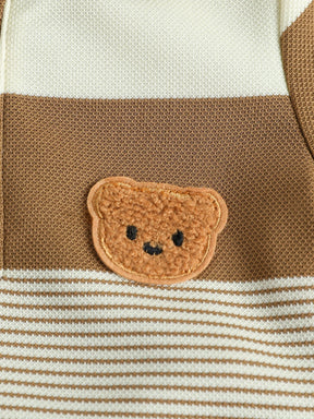 Conjunto Infantil Polo Listrado com Bordado de Leão – Conforto e Charme para o Dia a Dia