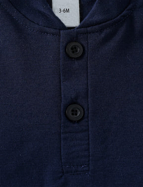 Conjunto Infantil Masculino Polo Azul Marinho e Bermuda Branca
