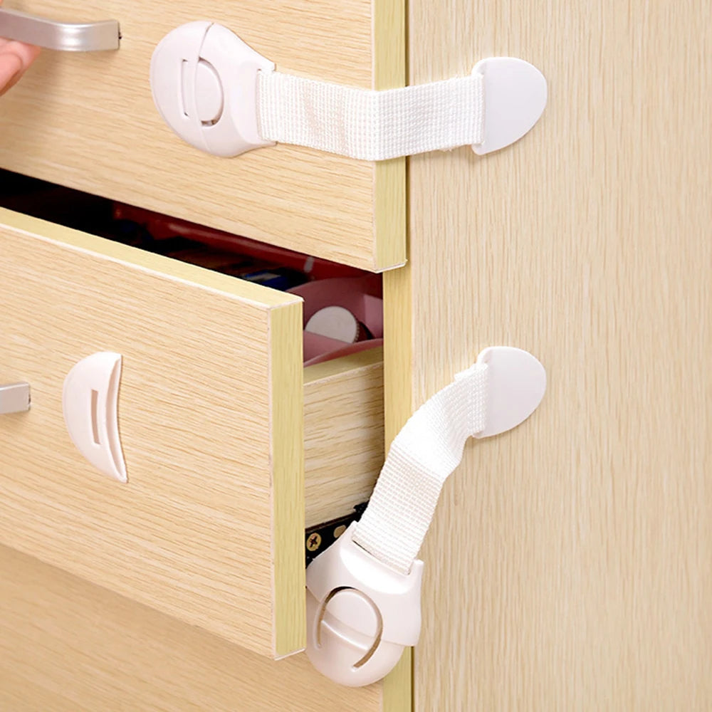 Kit com 10 Travas de Segurança Infantil Missvi para Gavetas e Portas