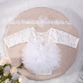 Body Infantil de Renda com Tule – Rosa Antigo