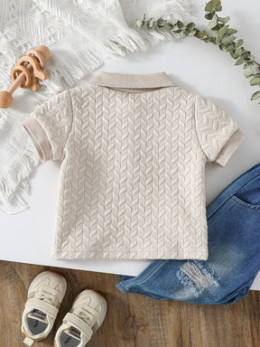 Camisa Polo Infantil Tricot Bege