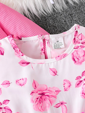 Vestido Infantil Floral com Casaquinho Rosa – Charme e Delicadeza para Todas as Ocasiões