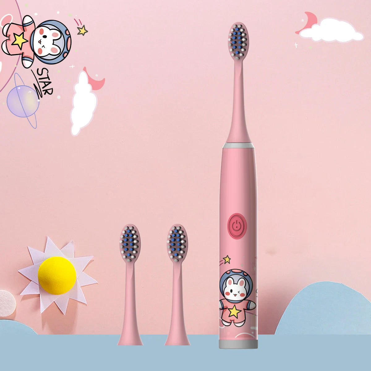 Escova de Dente Elétrica Infantil Missvi Série Espacial Cartoon
