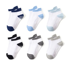 KIT 6 Meias Infantis Antiderrapantes Cano Baixo – Conforto e Segurança para os Pequenos