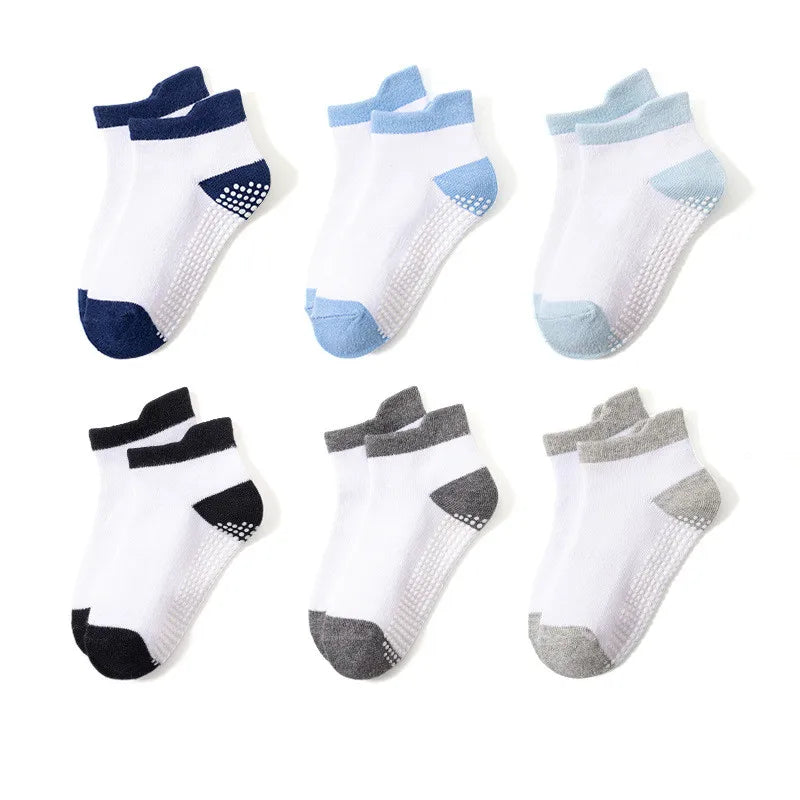 KIT 6 Meias Infantis Antiderrapantes Cano Baixo – Conforto e Segurança para os Pequenos